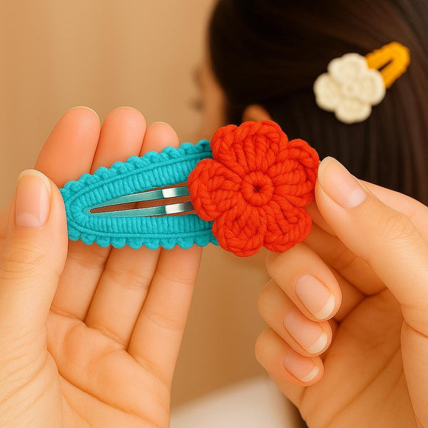 Crochet Flower Hair Clip – PDF Pattern (Digital Download)