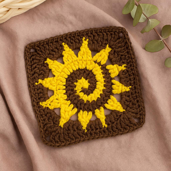 Sun Motif Square PDF – Color-Shift Circle to Square, Defined Corners