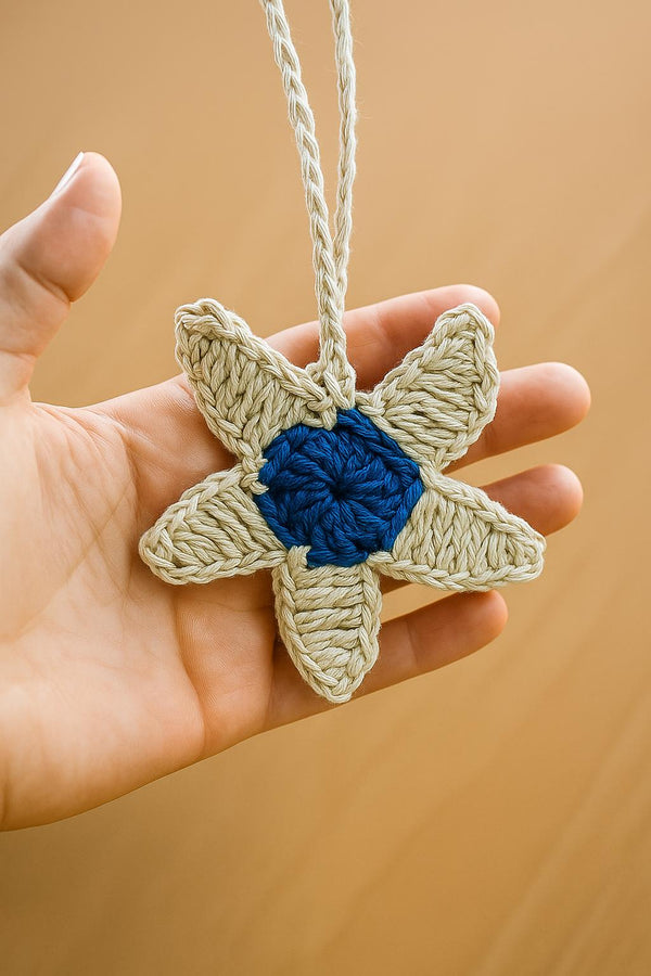 Crochet Star Pattern: Raffia Ornament, Keychain, Bag Charm (PDF Download)