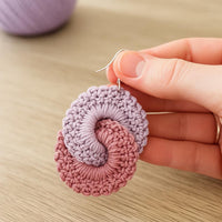 Two-Tone Hoop Earrings – Crochet PDF Pattern/  Instant PDF /  • Easy& Quick