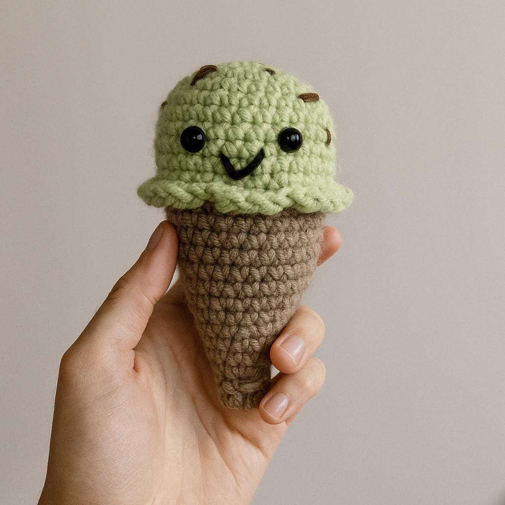 Ice Cream Cone Amigurumi Crochet Pattern – PDF Tutorial