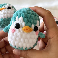 Crochet Penguin Keychain – Black White Amigurumi Penguin – Handmade Plush Bag Charm