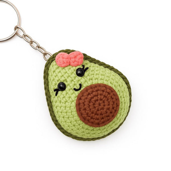 Crochet Avocado Keychain PDF Pattern: Amigurumi Kawaii Bag Charm