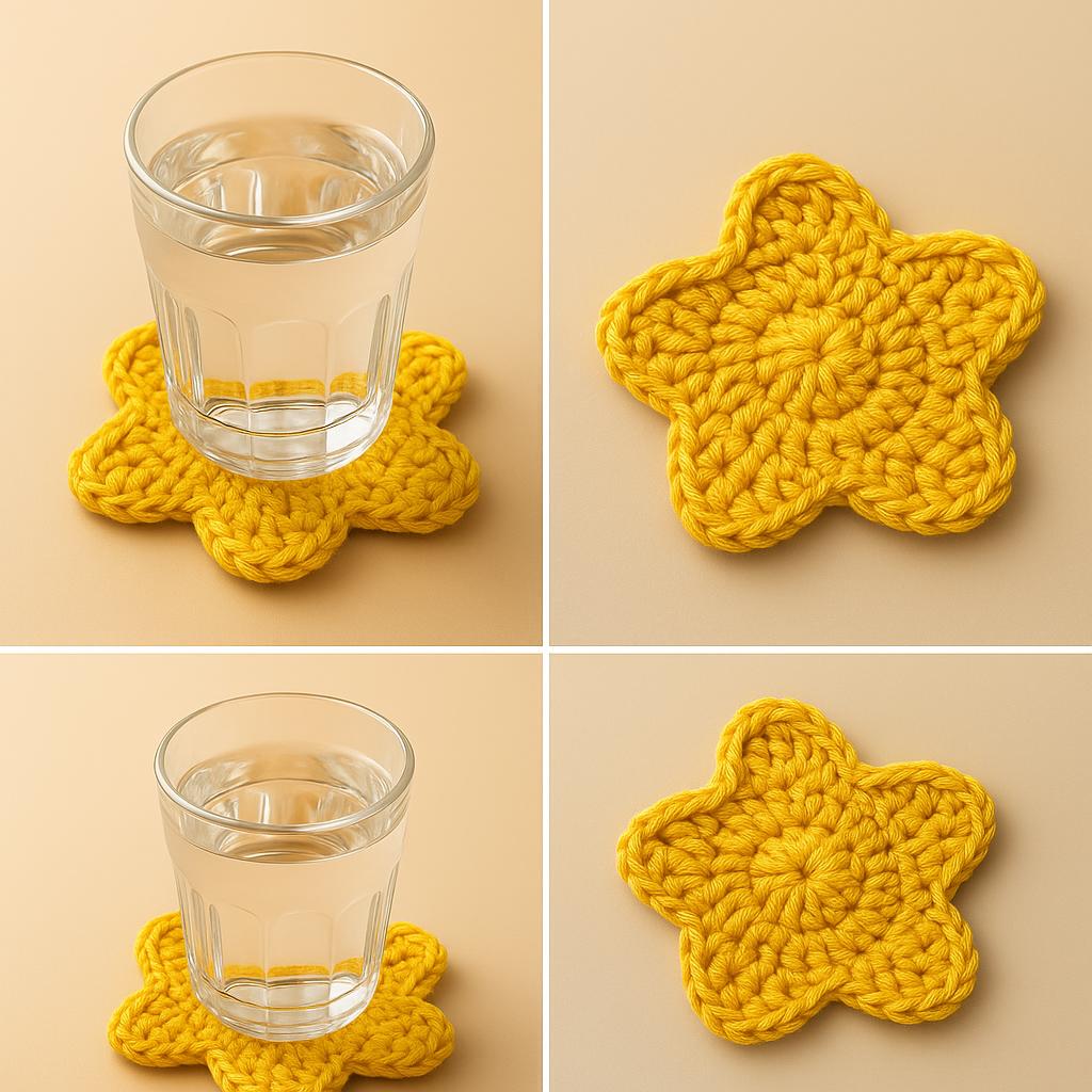 Star Crochet Coaster PDF Pattern: Beginner-Friendly Digital Download