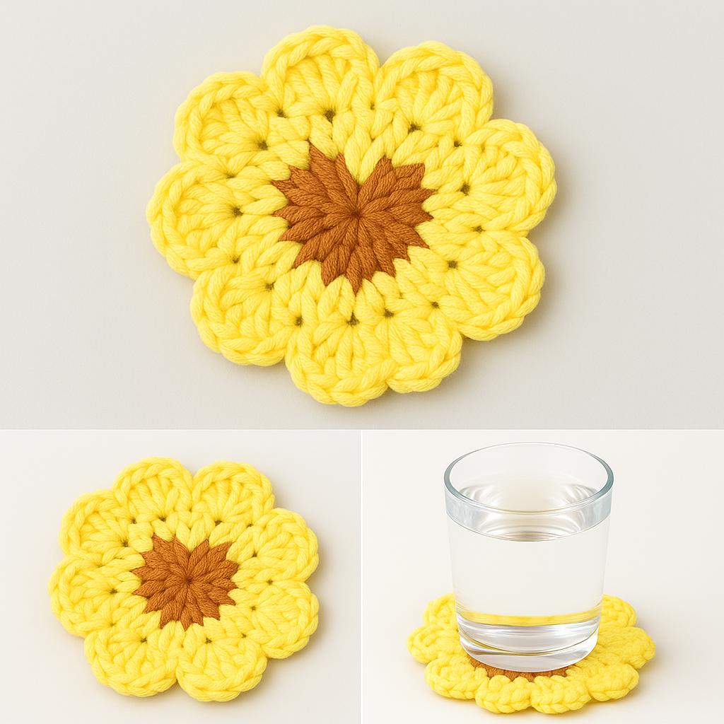 Heart Coaster Crochet Pattern: Easy Petal Edging (PDF Digital Download)