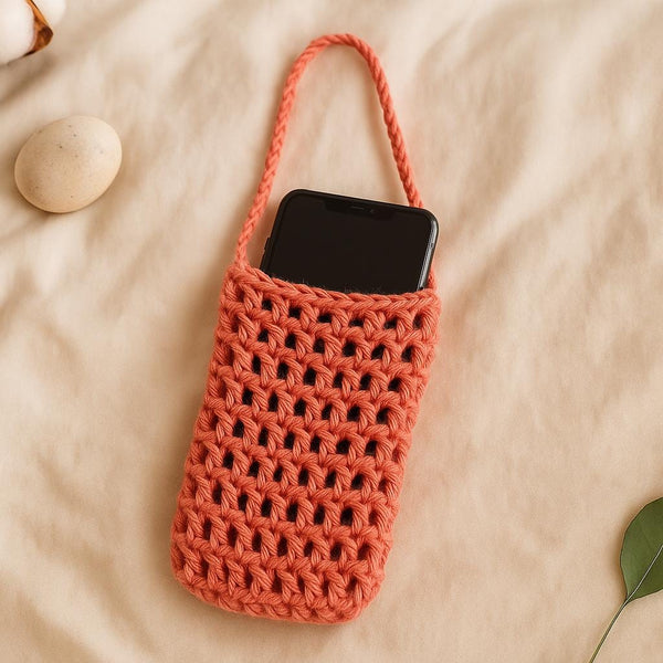 Crochet Mesh Phone Bag Pattern – Beginner PDF Tutorial