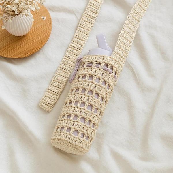 Crochet Mesh Water Bottle Bag Pattern – Beginner-Friendly PDF Tutorial