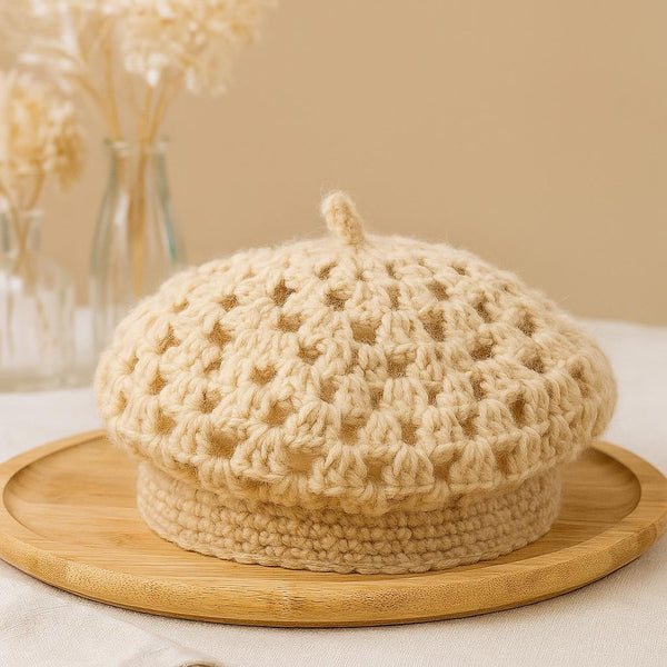 Crochet Gourmet Beret PDF Pattern: Bulky Yarn French Style Painter Hat