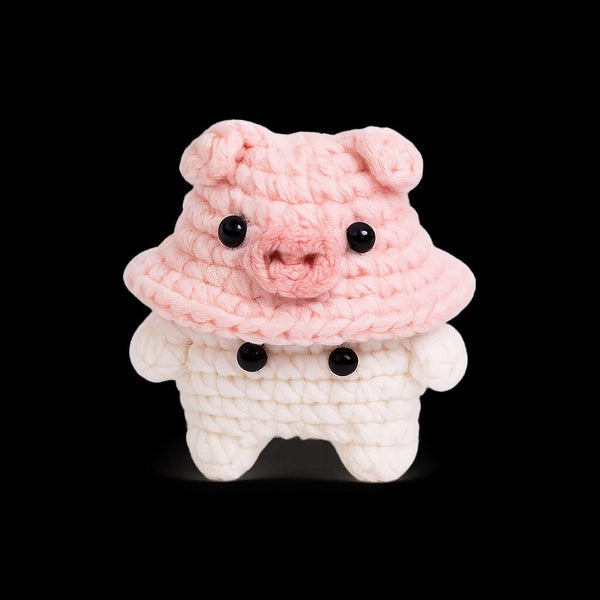 Crochet Mushroom Character Pattern: Frog, Capybara, Bear, Pig Hats (PDF)
