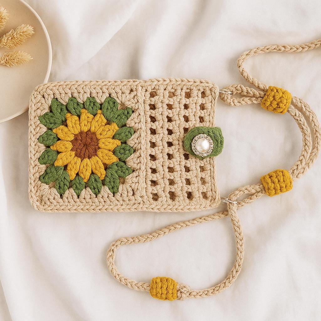 Crochet Flower Bag Pattern: Vintage-Style Purse PDF Tutorial (Beginner Friendly)