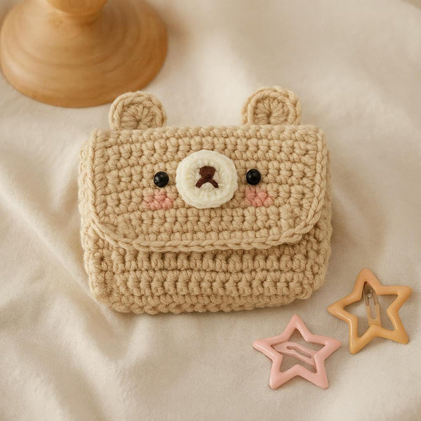 Crochet Animal Pouch Pattern: Bear, Cat, Bunny (PDF Tutorial)