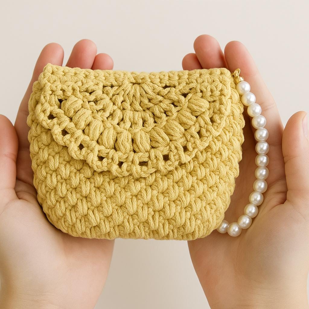 Mini Pouch Crochet PDF Pattern/ Mini Coin/Earbud Case/ Spike (Drop) Stitch/ Beginner Friendly