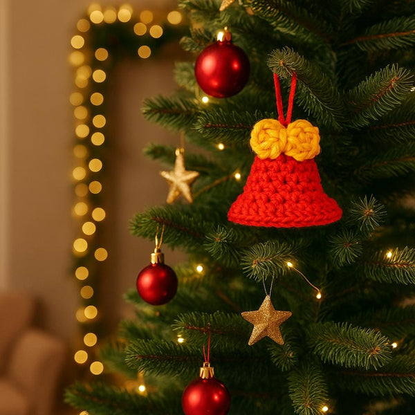 Christmas Bell Ornament Crochet PDF Pattern: Fast, Easy, Beginner