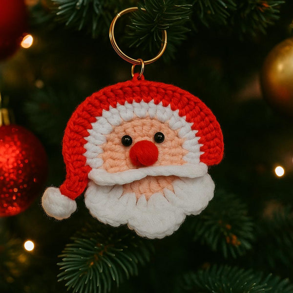 Crochet Santa Keychain PDF Pattern : Ornament, Fast & Beginner-Friendly