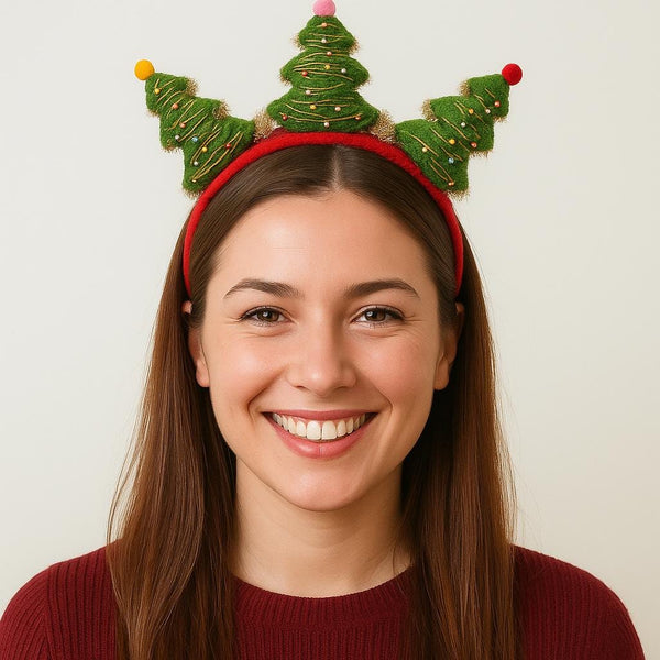Christmas Headband with Stuffed Tree Crochet PDF Pattern : No Abbreviations
