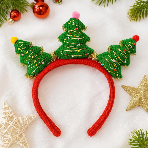 Christmas Headband with Stuffed Tree Crochet PDF Pattern : No Abbreviations