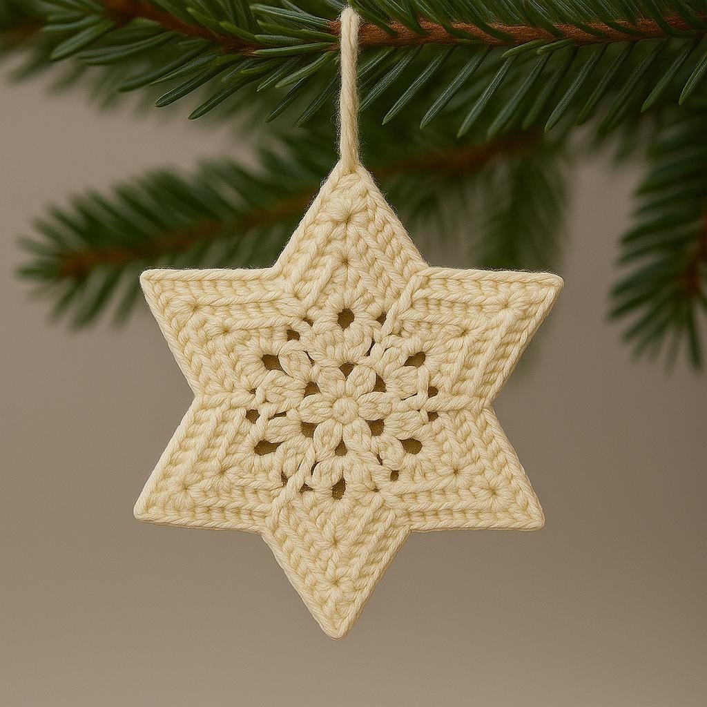 Crochet Six-Point Star Ornament PDF Pattern : Fast & Easy, Beginner