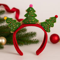 Christmas Headband with Stuffed Tree Crochet PDF Pattern : No Abbreviations