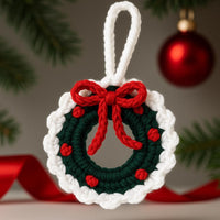 Christmas Mini Wreath / Candy Cane Crochet PDF Pattern: Fast/