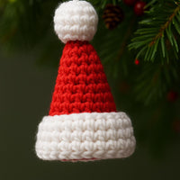 Christmas Santa Hat Keychain Crochet PDF Pattern : No Abbreviations, Beginner Friendly