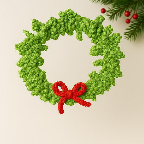 Christmas Curly-Branch Wreath Crochet PDF Pattern : Hoop Ornament,