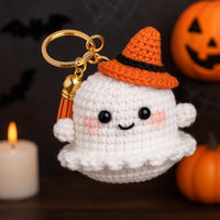 Halloween Amigurumi Ghost Keychain Crochet PDF Pattern : Fast, Beginner Friendly