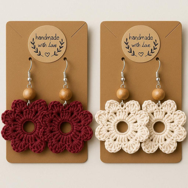 Crochet Flower Earrings – PDF Pattern/ Instand download/ easy-quick