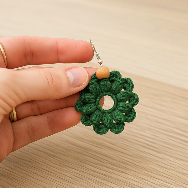 Crochet Flower Earrings – PDF Pattern/ Instand download/ easy-quick