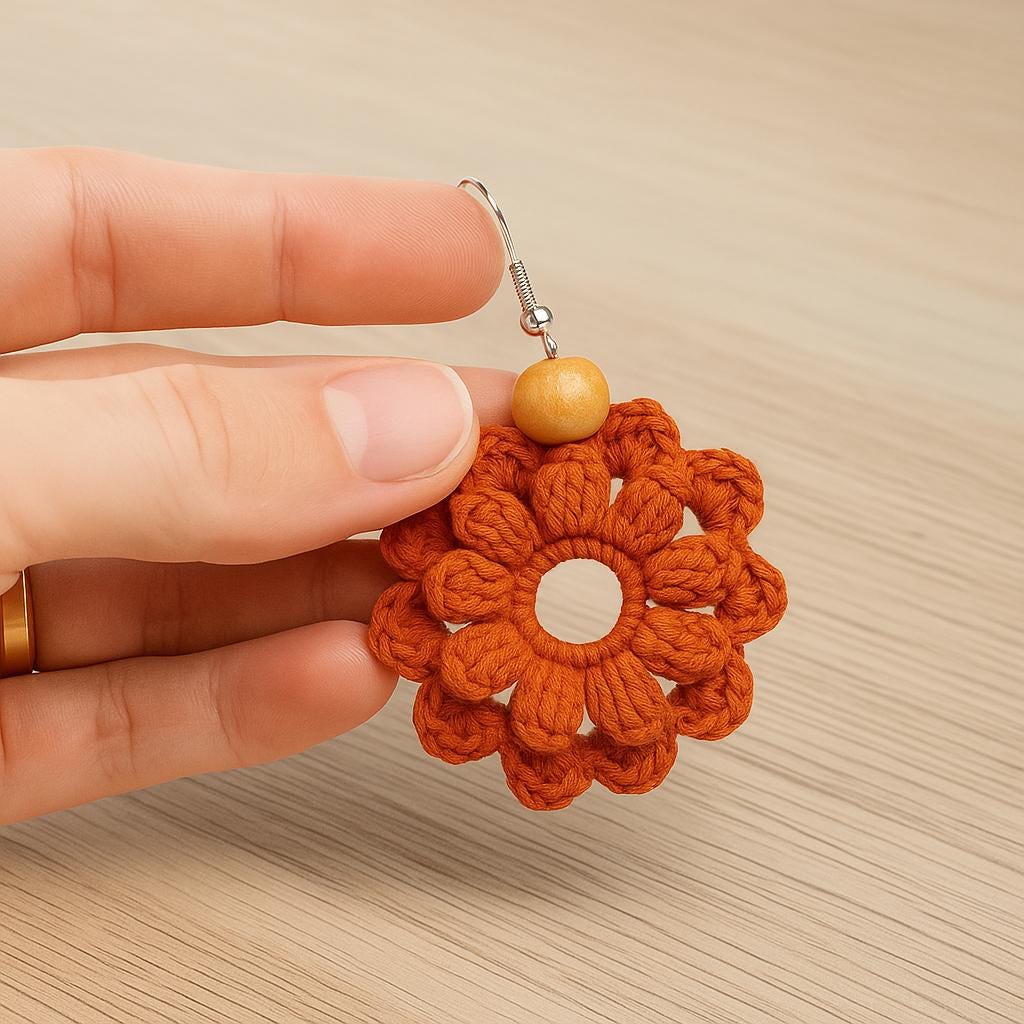 Crochet Flower Earrings – PDF Pattern/ Instand download/ easy-quick