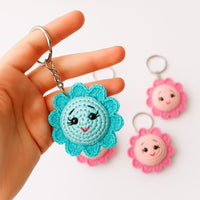 Amigurumi Sun Keychain – No-Sew PDF Crochet Pattern (Beginner Friendly)