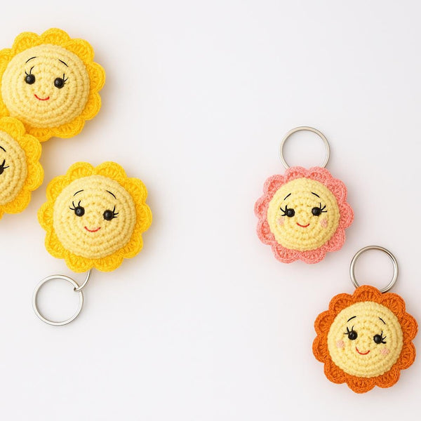 Amigurumi Sun Keychain – No-Sew PDF Crochet Pattern (Beginner Friendly)
