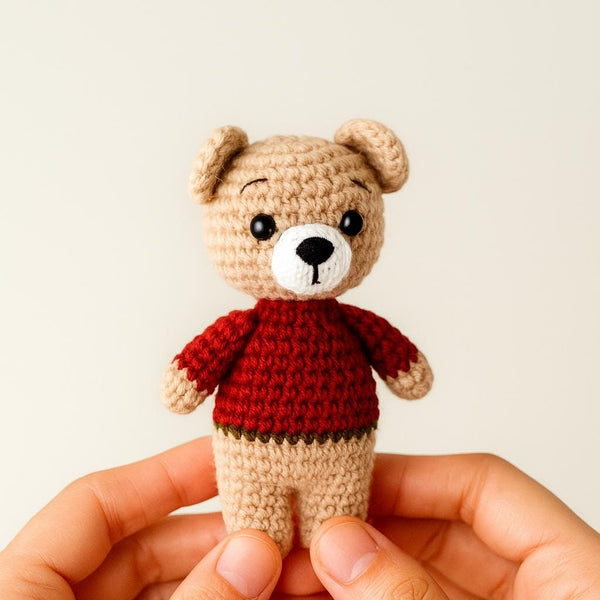 Crochet Bear Keychain Pattern: No-Sew Amigurumi PDF (Beginner Friendly)