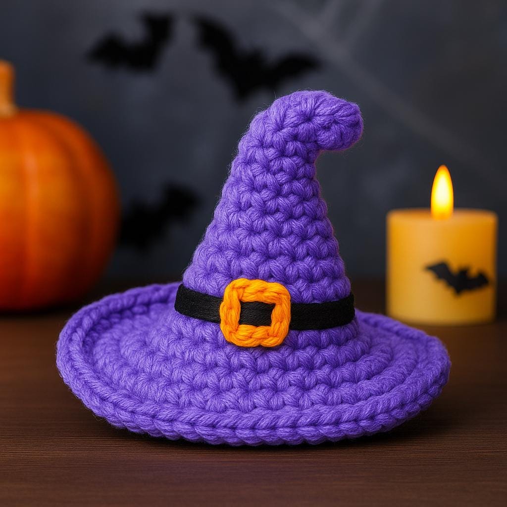 Halloween Mini Witch Hat Crochet PDF Pattern : Decoration or Keychain