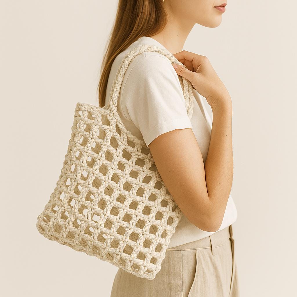 Crochet Tote Bag PDF Pattern: Market Beach Bag