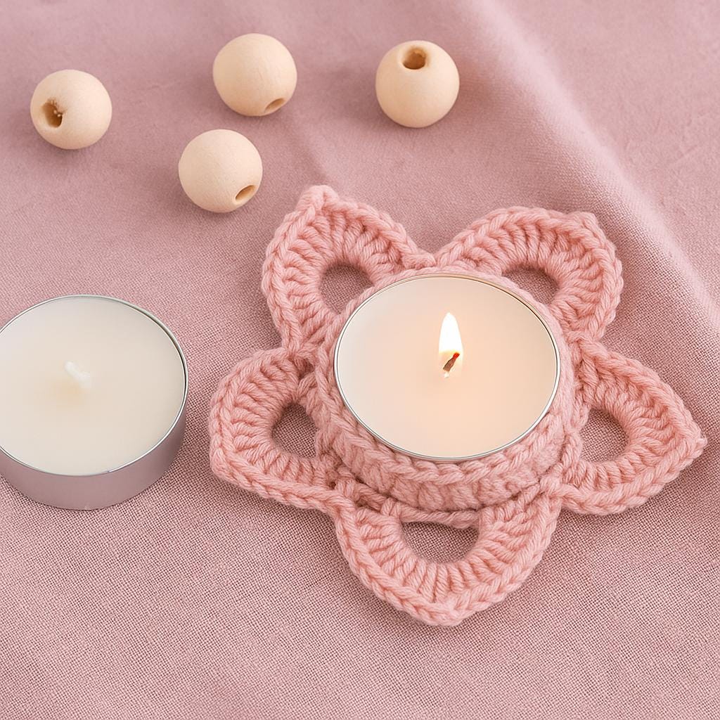 Crochet Candle Holder – PDF Pattern (Digital Download)