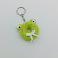 Crochet Frog Donut Keychain PDF Pattern - Amigurumi Accessory