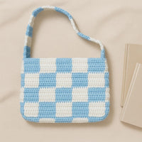 Checkered Bag PDF : Black & White Crochet Checkerboard Shoulder Bag, Strap Strip