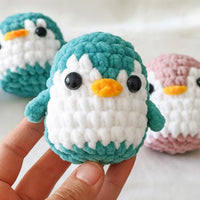 Crochet Penguin Keychain – Black White Amigurumi Penguin – Handmade Plush Bag Charm