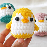 Crochet Penguin Keychain – Black White Amigurumi Penguin – Handmade Plush Bag Charm