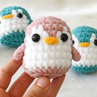 Crochet Penguin Keychain – Black White Amigurumi Penguin – Handmade Plush Bag Charm