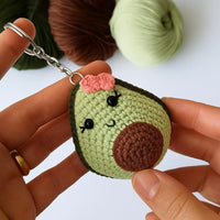 Crochet Avocado Keychain PDF Pattern: Amigurumi Kawaii Bag Charm