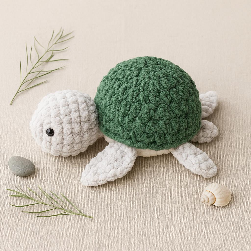 Turtle Amigurumi PDF : Two-Color Plush, Beginner-Friendly