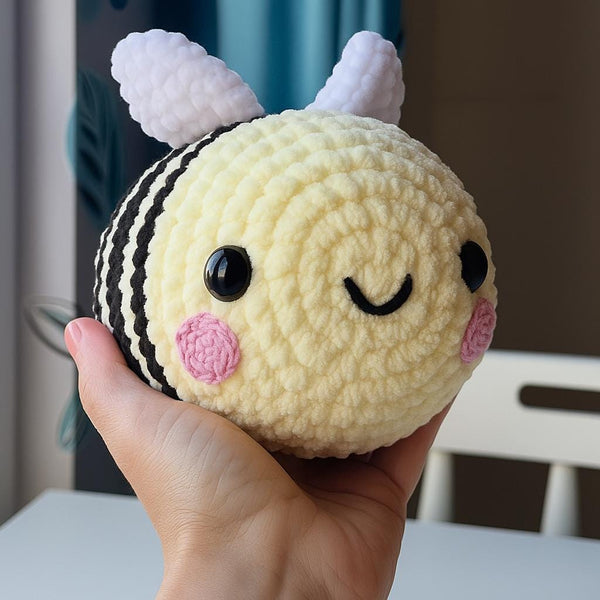 Crochet Bee PDF Pattern: Amigurumi Plush Toy & Keychain (Digital Download)