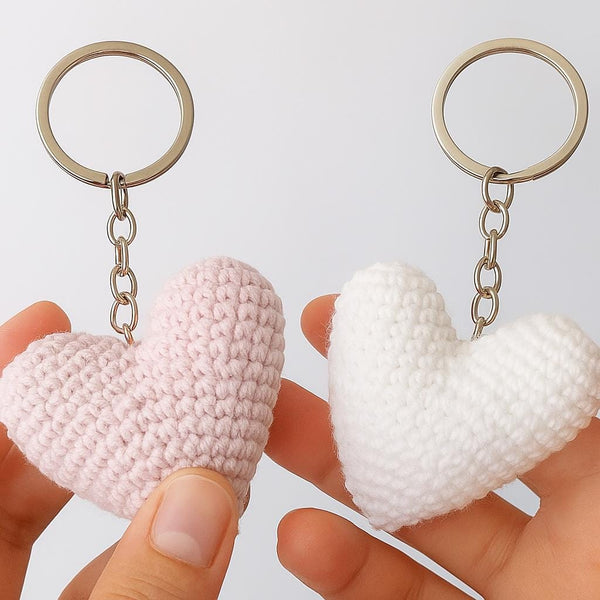Crochet Heart Keychain Amigurumi: PDF Pattern (Beginner Friendly)