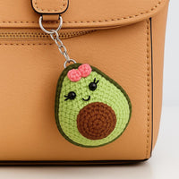 Crochet Avocado Keychain PDF Pattern: Amigurumi Kawaii Bag Charm