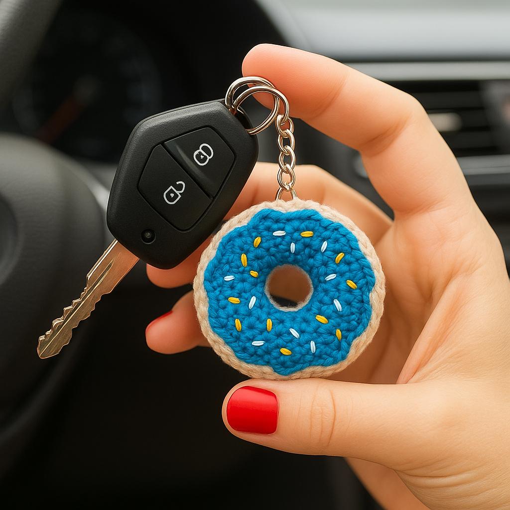 Crochet Donut Keychain PDF Pattern: Amigurumi Guide