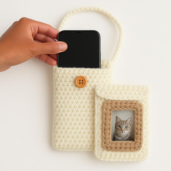Crochet Phone Pouch PDF Pattern: Crossbody Bag with Card Holder