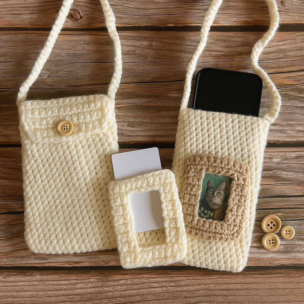Crochet Phone Pouch PDF Pattern: Crossbody Bag with Card Holder