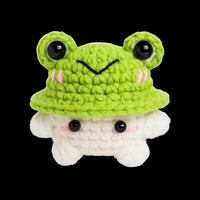 Crochet Mushroom Character Pattern: Frog, Capybara, Bear, Pig Hats (PDF)