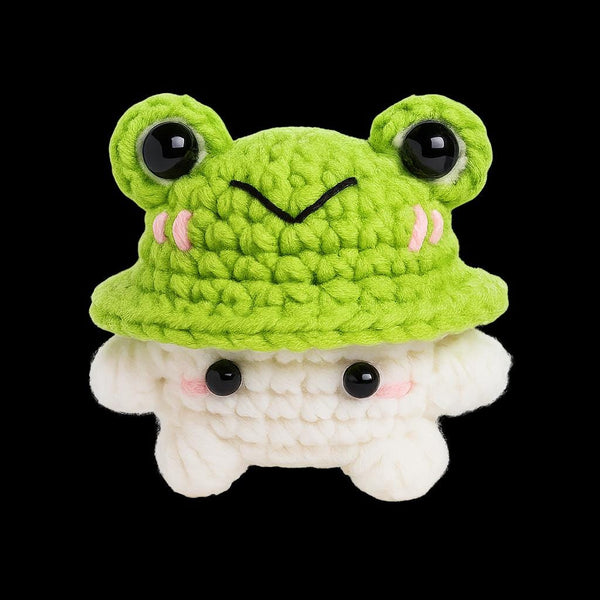 Crochet Mushroom Character Pattern: Frog, Capybara, Bear, Pig Hats (PDF)